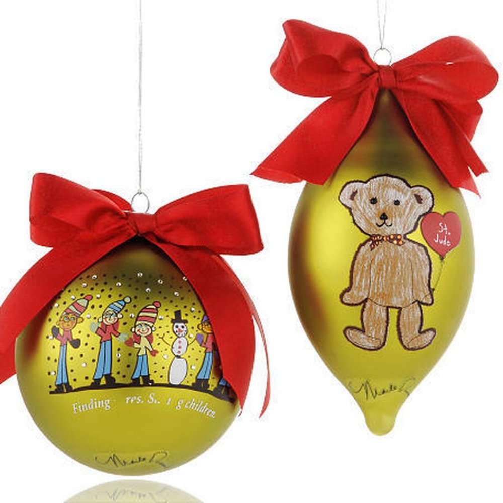 🎄 NIB 2010 Swarovski Elements St Judes Christmas Ornaments Marlo Thomas